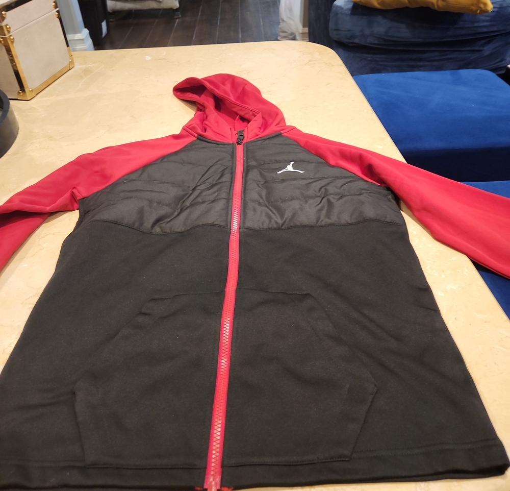 Jordan Black and Red Lightweight Hooded Jacket